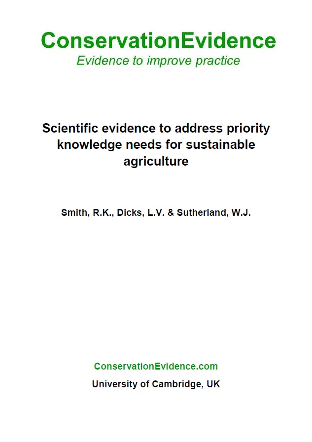 Priority Knowledge Needs for Sustainable Farming Addressed